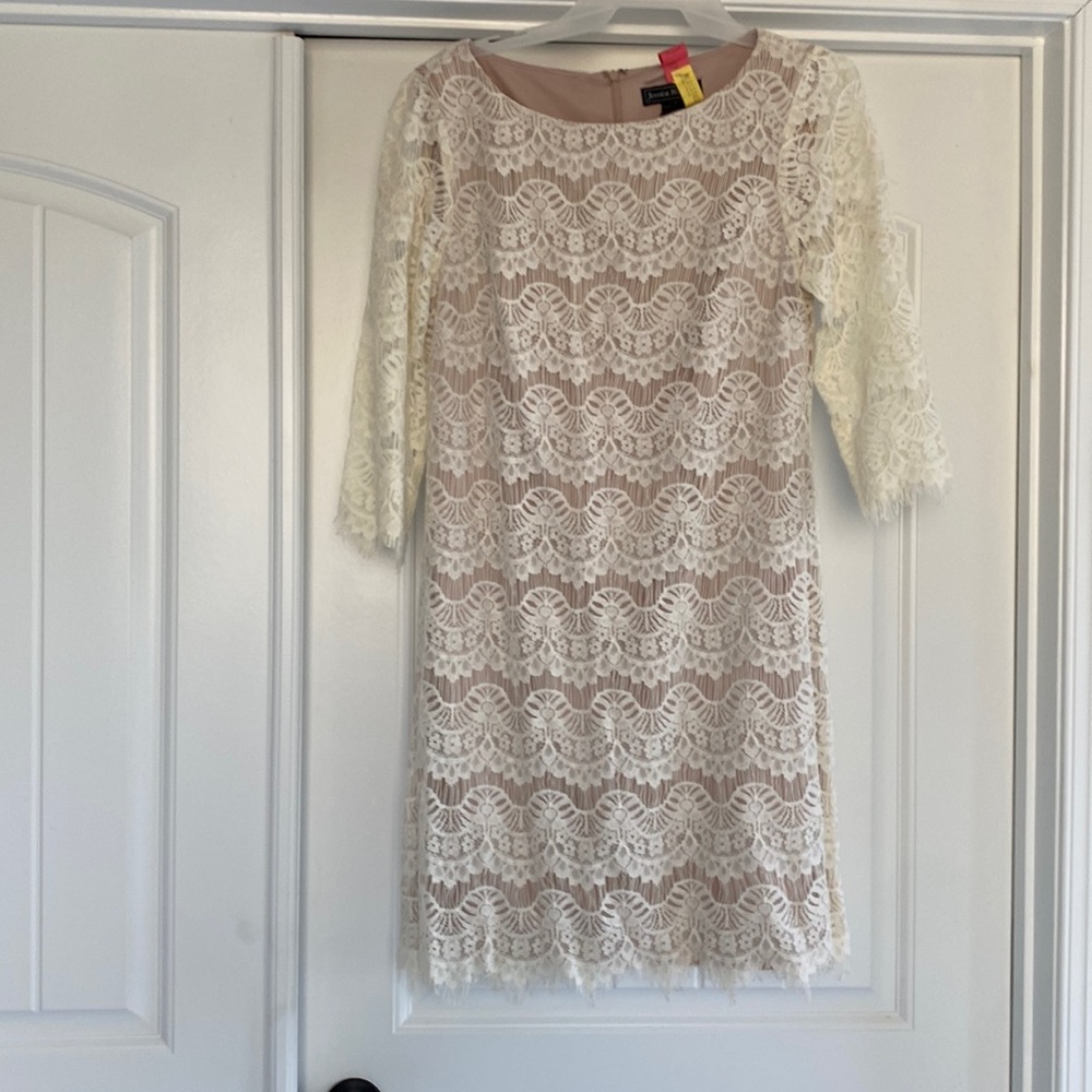 Cream and tan dress